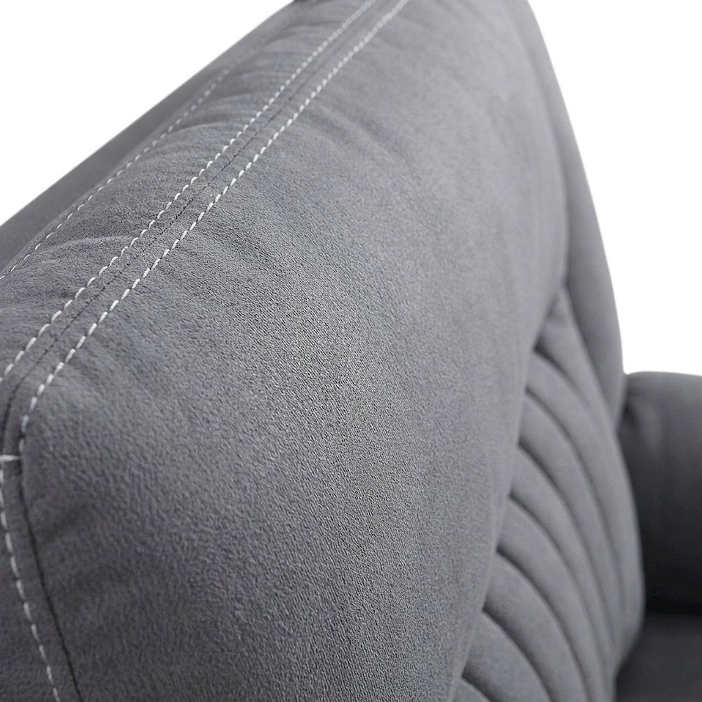 Microfiber Manual Recliner Armchair with Cushioned Back for Small Spaces, Gray