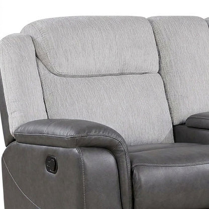 Chenille Double Reclining Loveseat Sofa with Two Recliner Seats, Gray