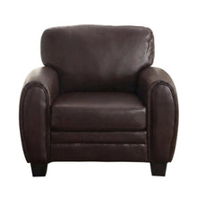 Faux Leather Accent Chair with Padded Seat and Arms for Bedroom, Black