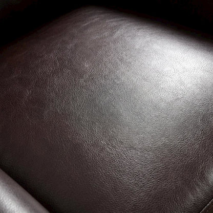 Faux Leather Accent Chair with Padded Seat and Arms for Bedroom, Black