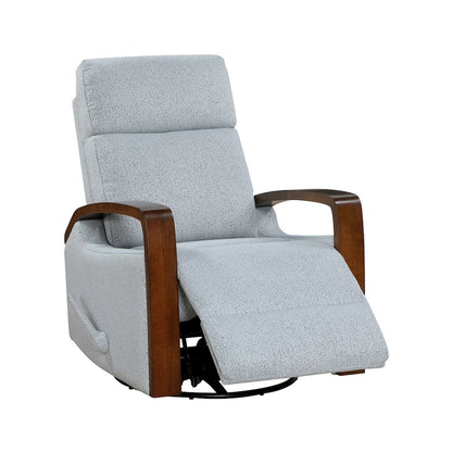 Margerie Boucle Swivel Glider Reclining Chair in Gray