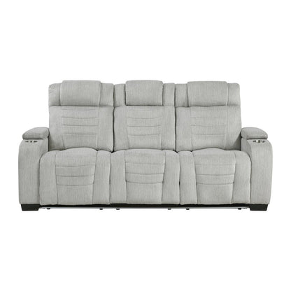 Ronan Microfiber 3pc Set: Sofa, Love, Chair in Light Gray