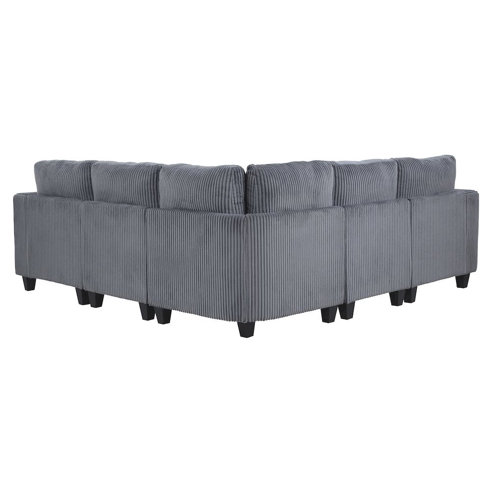 Walterboro Corduroy 5-Piece Sectional with Storage in Dark Gray