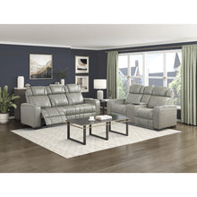 Apex Leather 2pc Set: Sofa, Love in Gray