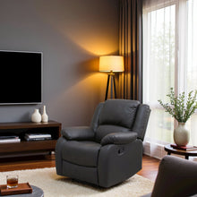 Dark Brown Manual Recliner, Plush Reclining Chair for Living Room Comfort