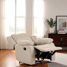 Beige Manual Recliner, Plush Reclining Chair for Living Room Comfort