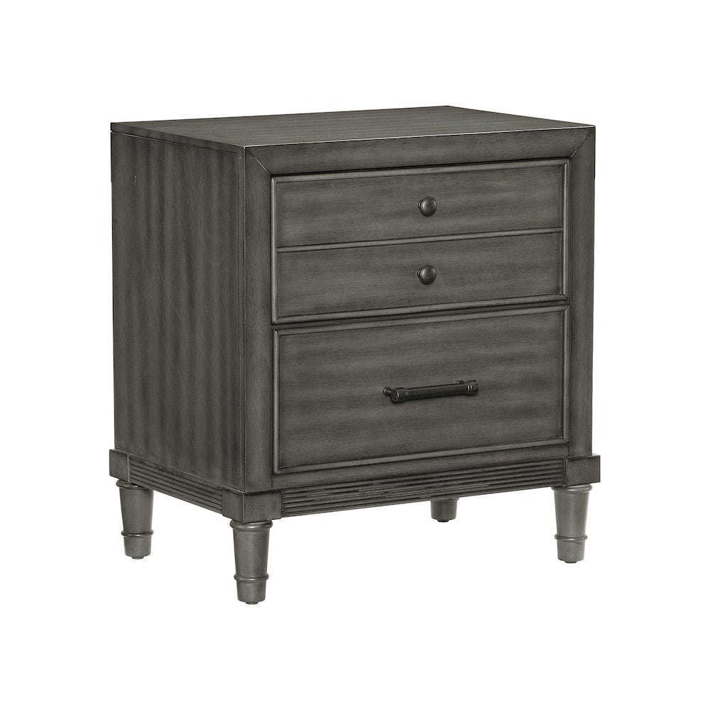 Wittenberry Asian Hardwood Nightstand in Gray