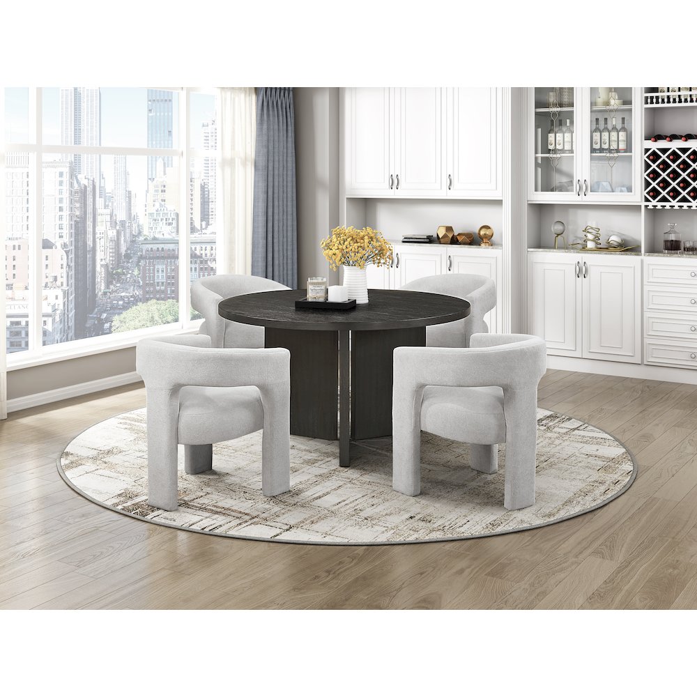 Marais Asian Hardwood 5-Piece Dining Set in Ebony
