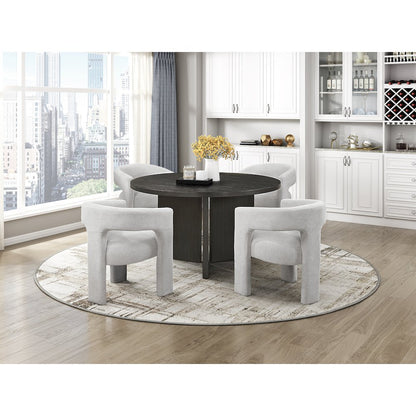 Marais Asian Hardwood 5-Piece Dining Set in Ebony