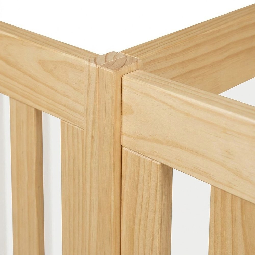 Pine Twin over Twin Kids Bunk Bed with Storage Boxes, Natural Pine