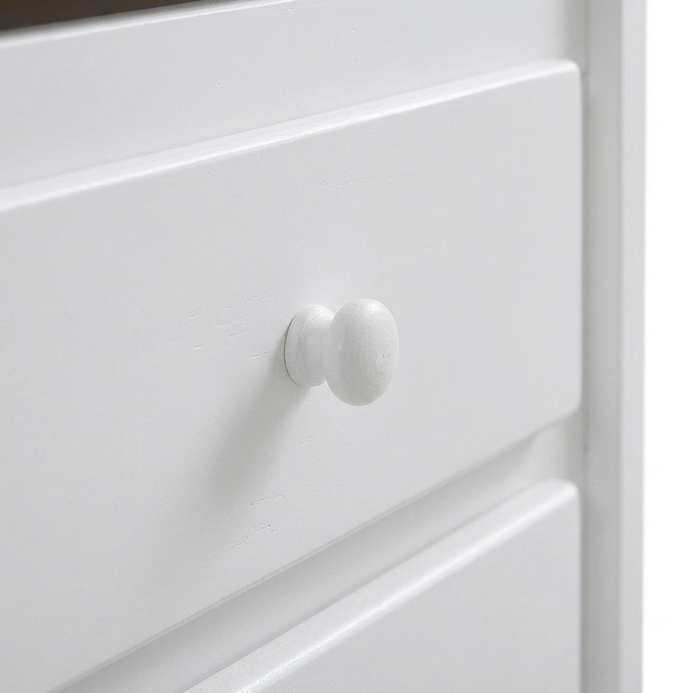 Pine Twin Over Twin Trundle Bed Frame with Two Storage Drawers, White
