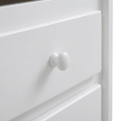 Pine Twin Over Twin Trundle Bed Frame with Two Storage Drawers, White