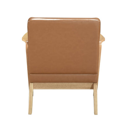 Gideon Faux Leather Accent Chair in Brown