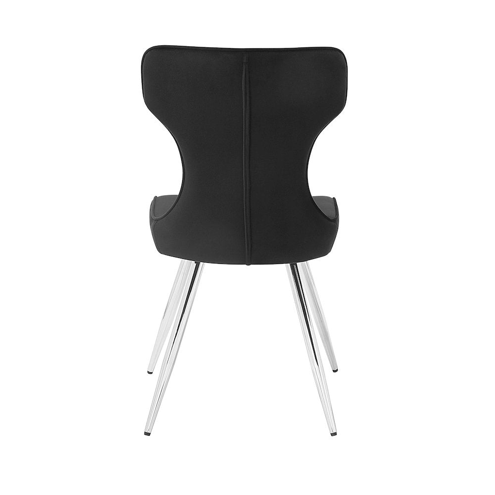 Topeka Velvet Dining Side Chair, Set of 2 in Black