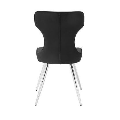 Topeka Velvet Dining Side Chair, Set of 2 in Black