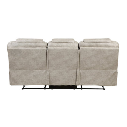 Gainesville Microfiber 3pc Set: Sofa, Love, Chair in Pewter