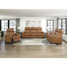 Apex Leather 3pc Set: Sofa, Love, Chair in Brown