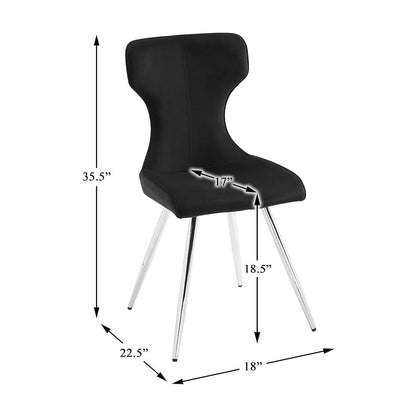 Topeka Velvet Dining Side Chair, Set of 2 in Black
