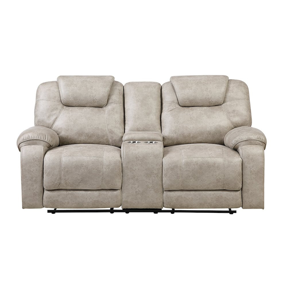 Gainesville Microfiber 2pc Set: Sofa, Love in Pewter