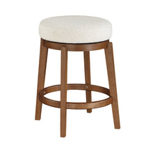 Lily Asian Hardwood Swivel Counter Height Chair in Brown