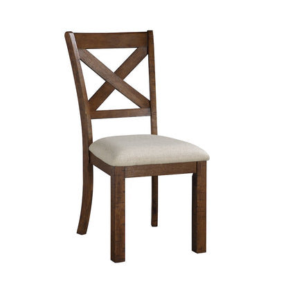 Bonner Pine 5-Piece Dining Set (1 Table + 4 Side Chairs) in Brown