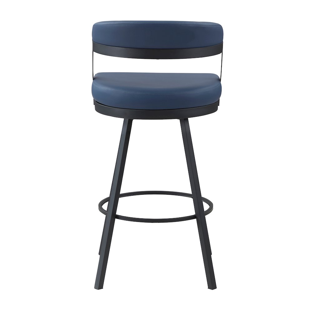 Crowley Faux leather Swivel Pub Height Chair in Blue