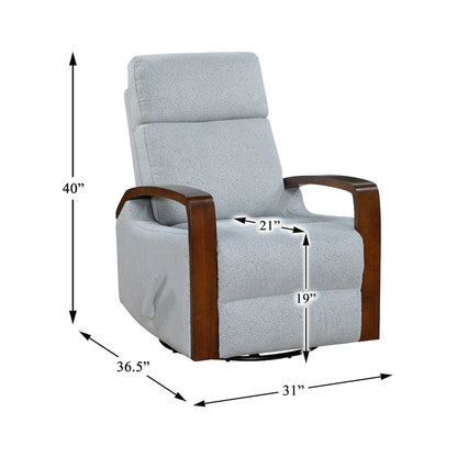 Margerie Boucle Swivel Glider Reclining Chair in Gray