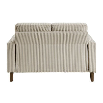 Crandall Corduroy 3pc Set: Sofa, Loveseat, Chair in Taupe