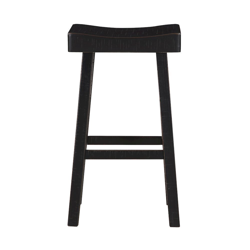 Caspian Solid Wood 29" Stool, Black color in Black finish