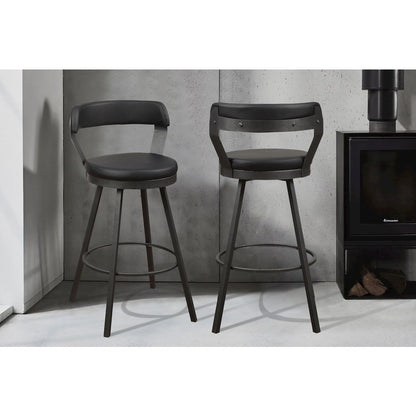 Appert Metal Swivel Pub Height Chair,  set of 2 in Black