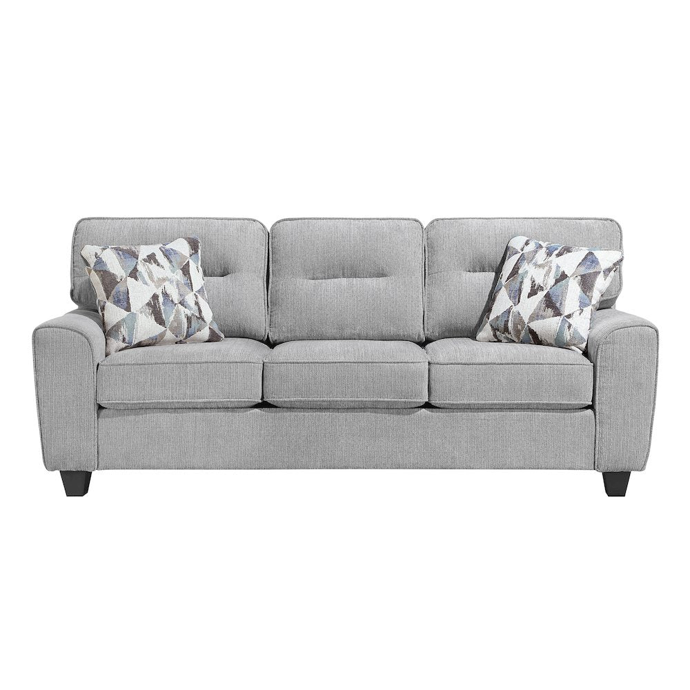Bennett Chenille 3pc Set: Sofa, Love, Chair in Gray