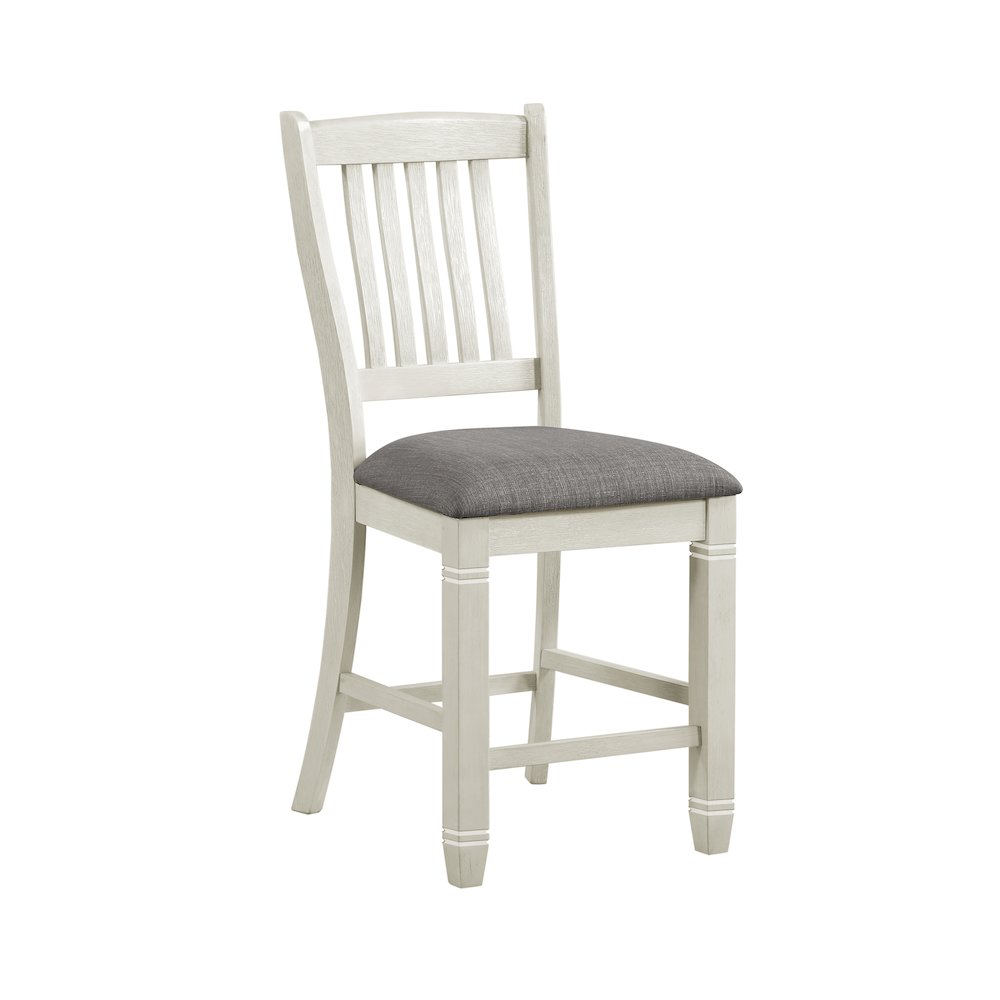 Granby Pine 5pcs Counter Height Dining Set in Antique White & Rosy Brown