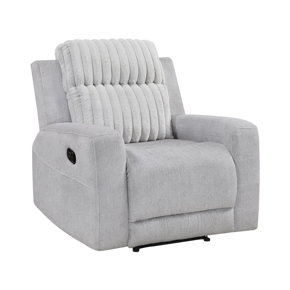 Benton Corduroy 3pc Set: Sofa, Love, Chair in Light Gray