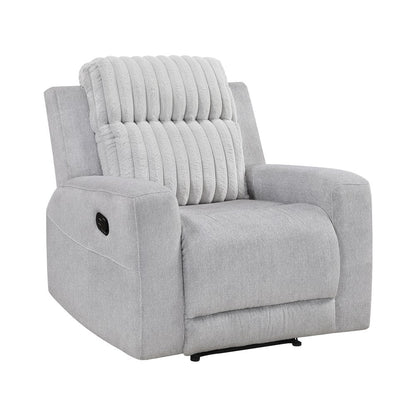 Benton Corduroy 3pc Set: Sofa, Love, Chair in Light Gray