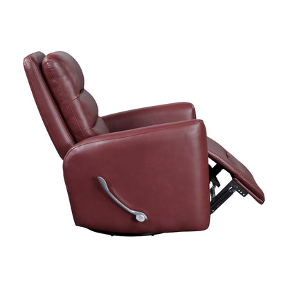 Dimitri Faux Leather Swivel Glider Reclining Chair in Red
