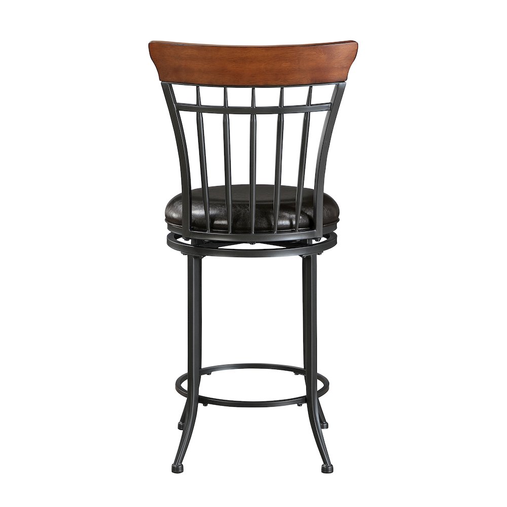 Ira Faux Leather Swivel Counter Height Chair in Brown