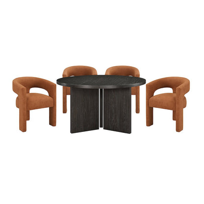 Marais Asian Hardwood 5-Piece Dining Set in Ebony