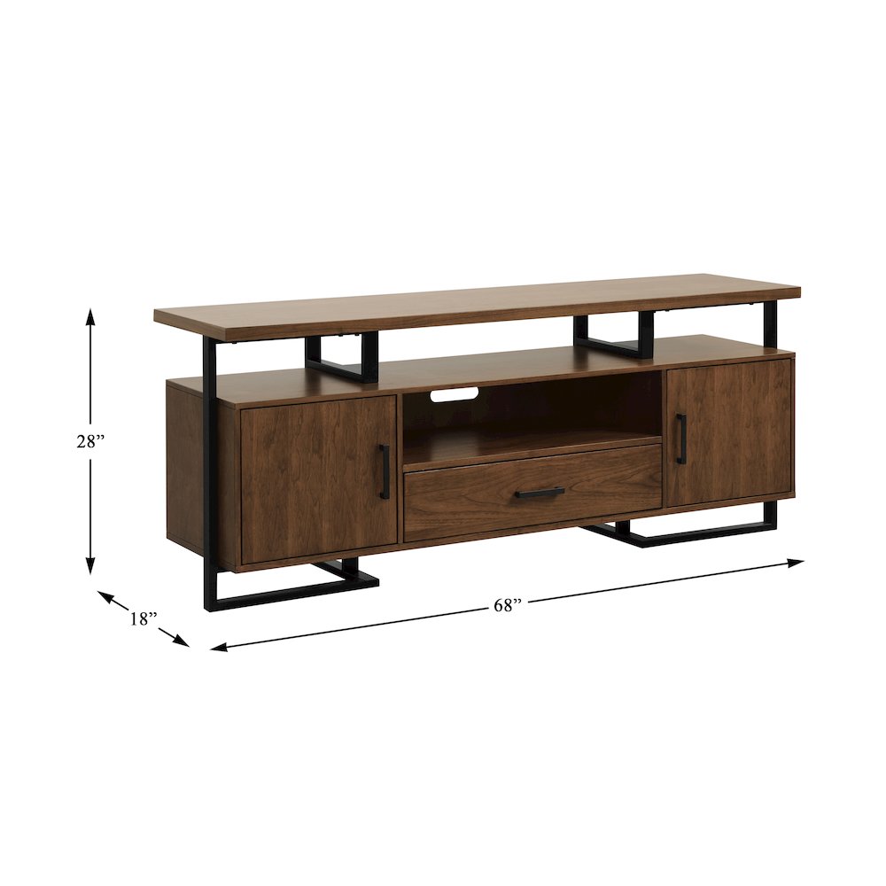 Sedley Rubberwood 68" TV Stand in Walnut