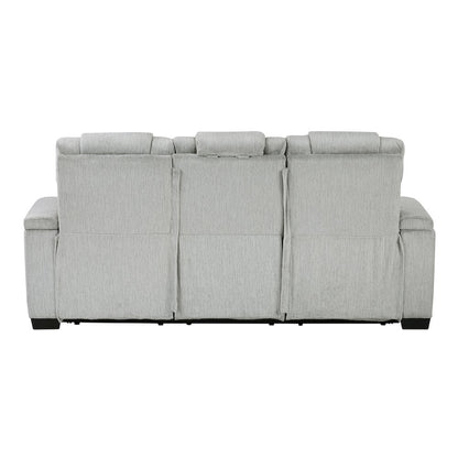 Ronan Microfiber 3pc Set: Sofa, Love, Chair in Light Gray