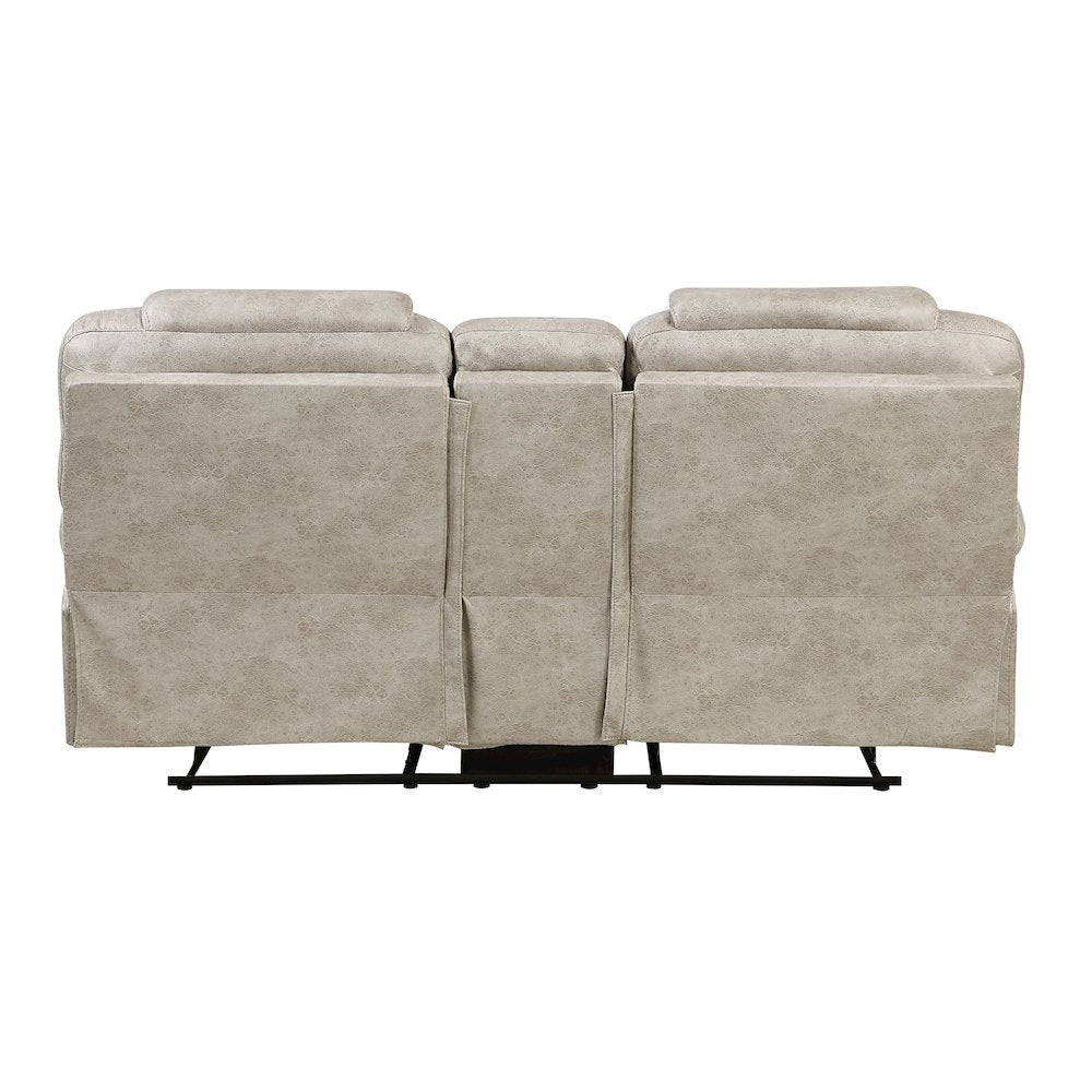 Gainesville Microfiber 2pc Set: Sofa, Love in Pewter