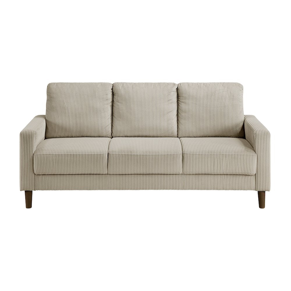 Crandall Corduroy 3pc Set: Sofa, Loveseat, Chair in Taupe