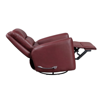 Dimitri Faux Leather Swivel Glider Reclining Chair in Red