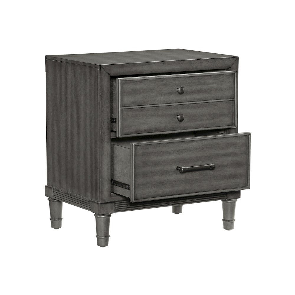 Wittenberry Asian Hardwood Nightstand in Gray
