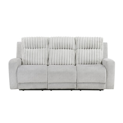 Benton Corduroy 3pc Set: Sofa, Love, Chair in Light Gray