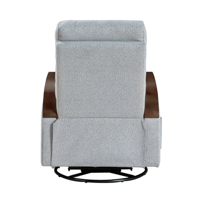 Margerie Boucle Swivel Glider Reclining Chair in Gray