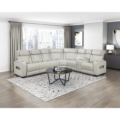 Fairway Faux Leather 3-Piece Power Reclining Sectional in Taupe