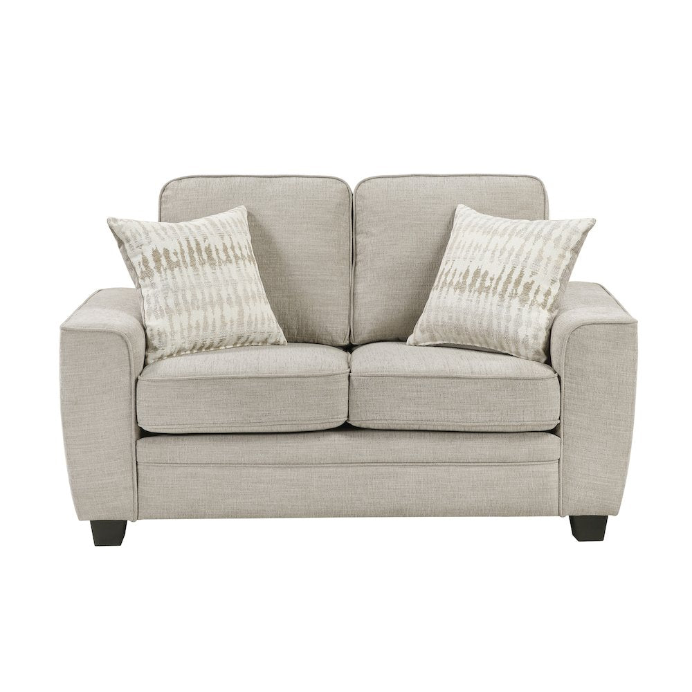 Zander Chenille 2pc Set: Sofa, Love in Taupe