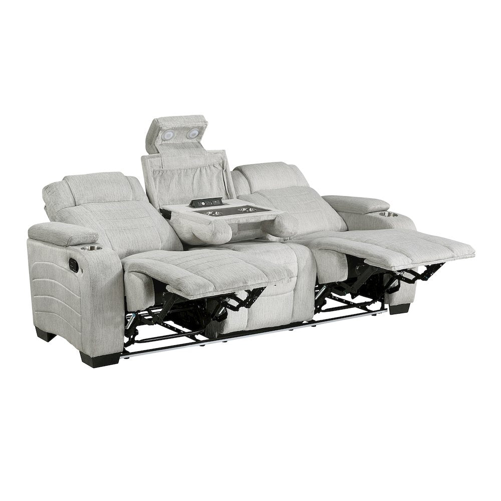 Ronan Microfiber 3pc Set: Sofa, Love, Chair in Light Gray