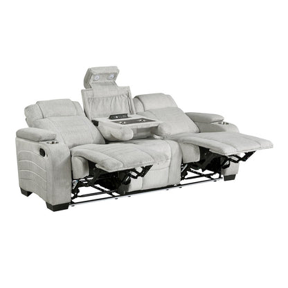 Ronan Microfiber 3pc Set: Sofa, Love, Chair in Light Gray