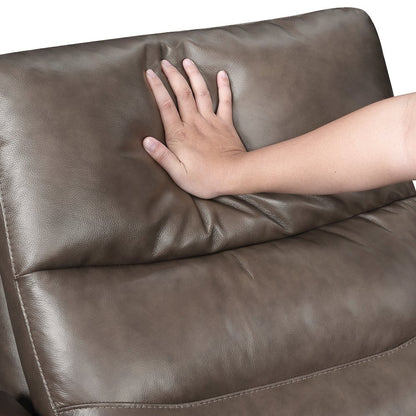 Cassian Leather Swivel Glider Reclining Chair in Dark Brown